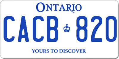 ON license plate CACB820