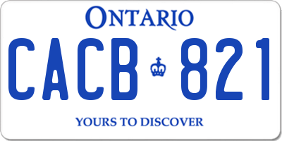 ON license plate CACB821