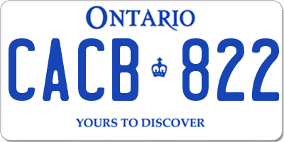 ON license plate CACB822