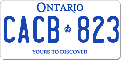 ON license plate CACB823