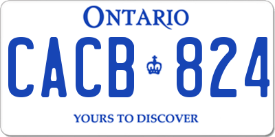 ON license plate CACB824