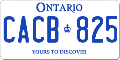 ON license plate CACB825