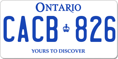 ON license plate CACB826