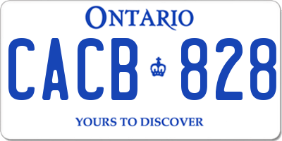 ON license plate CACB828