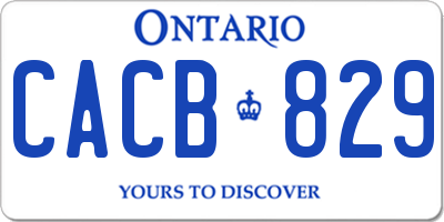 ON license plate CACB829