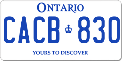 ON license plate CACB830