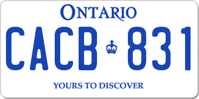 ON license plate CACB831