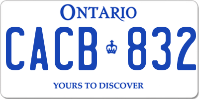 ON license plate CACB832