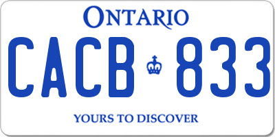 ON license plate CACB833