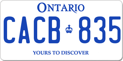 ON license plate CACB835