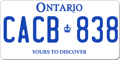 ON license plate CACB838