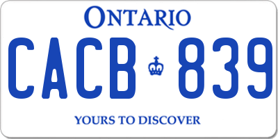 ON license plate CACB839