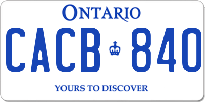 ON license plate CACB840