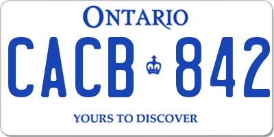 ON license plate CACB842