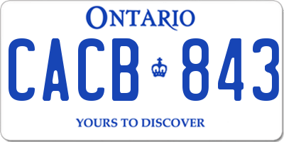 ON license plate CACB843