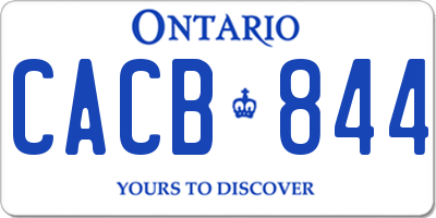 ON license plate CACB844