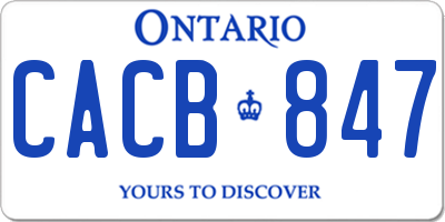 ON license plate CACB847