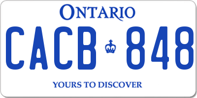 ON license plate CACB848