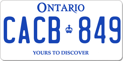 ON license plate CACB849