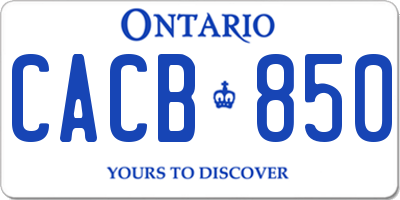 ON license plate CACB850