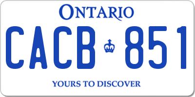 ON license plate CACB851