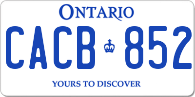 ON license plate CACB852