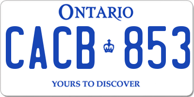 ON license plate CACB853