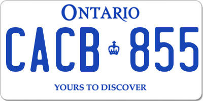 ON license plate CACB855