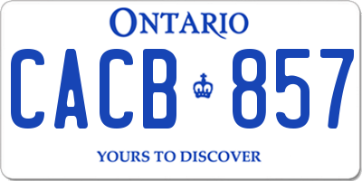 ON license plate CACB857