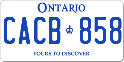 ON license plate CACB858