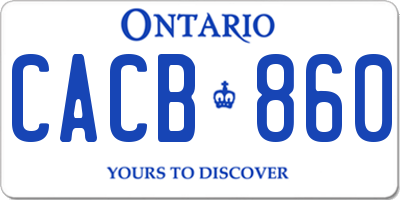 ON license plate CACB860