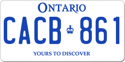 ON license plate CACB861