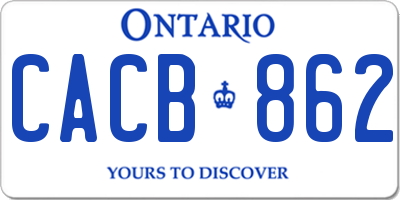 ON license plate CACB862