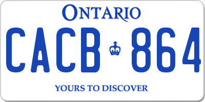 ON license plate CACB864