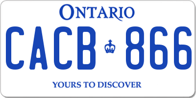 ON license plate CACB866