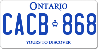 ON license plate CACB868