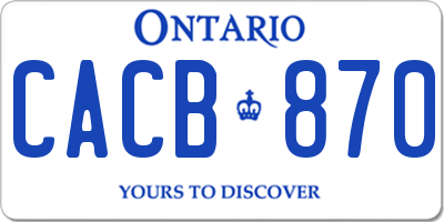 ON license plate CACB870