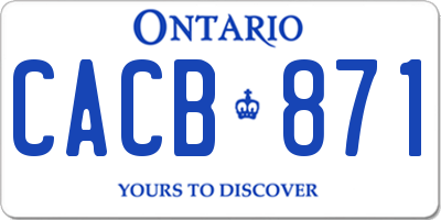 ON license plate CACB871