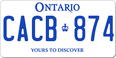 ON license plate CACB874