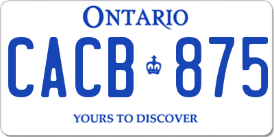 ON license plate CACB875