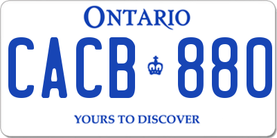 ON license plate CACB880