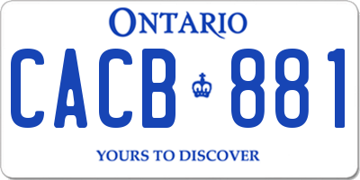 ON license plate CACB881