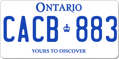 ON license plate CACB883