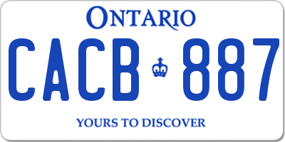 ON license plate CACB887