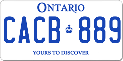 ON license plate CACB889