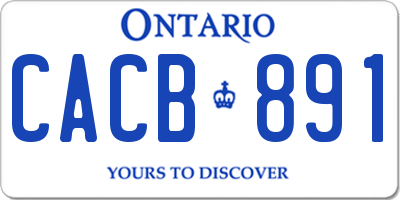 ON license plate CACB891