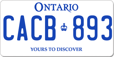 ON license plate CACB893