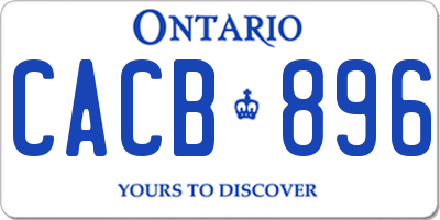 ON license plate CACB896