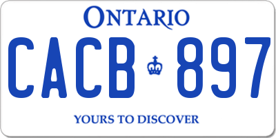 ON license plate CACB897