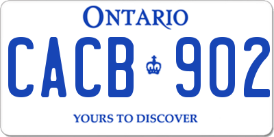 ON license plate CACB902